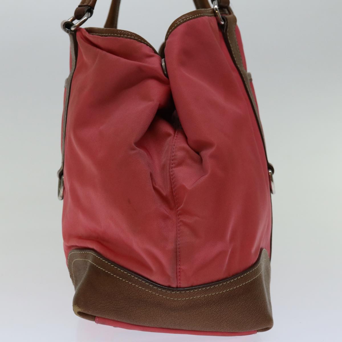 PRADA Tote Bag Nylon Pink Auth 69054