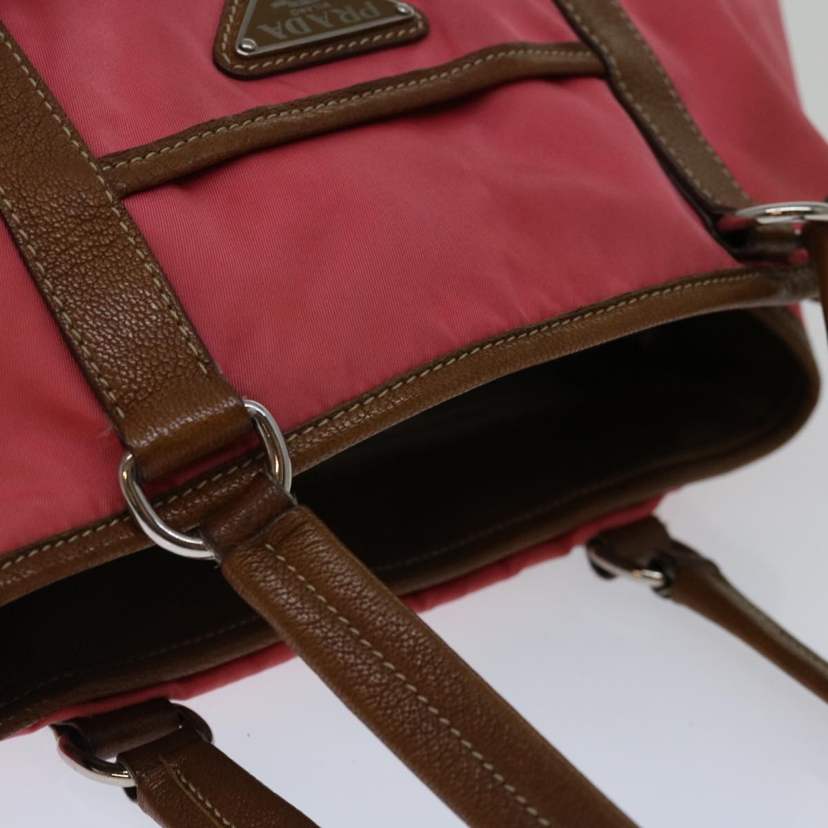 PRADA Tote Bag Nylon Pink Auth 69054