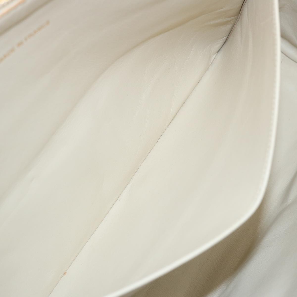 CHANEL Matelasse Chain Shoulder Bag Canvas White Red CC Auth 69059SAV