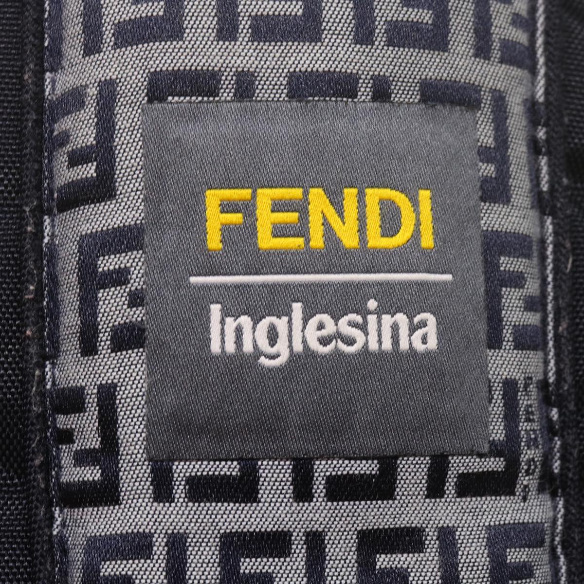 FENDI Baby Carrier Zucchino Canvas Shoulder Bag Black Auth 69064V