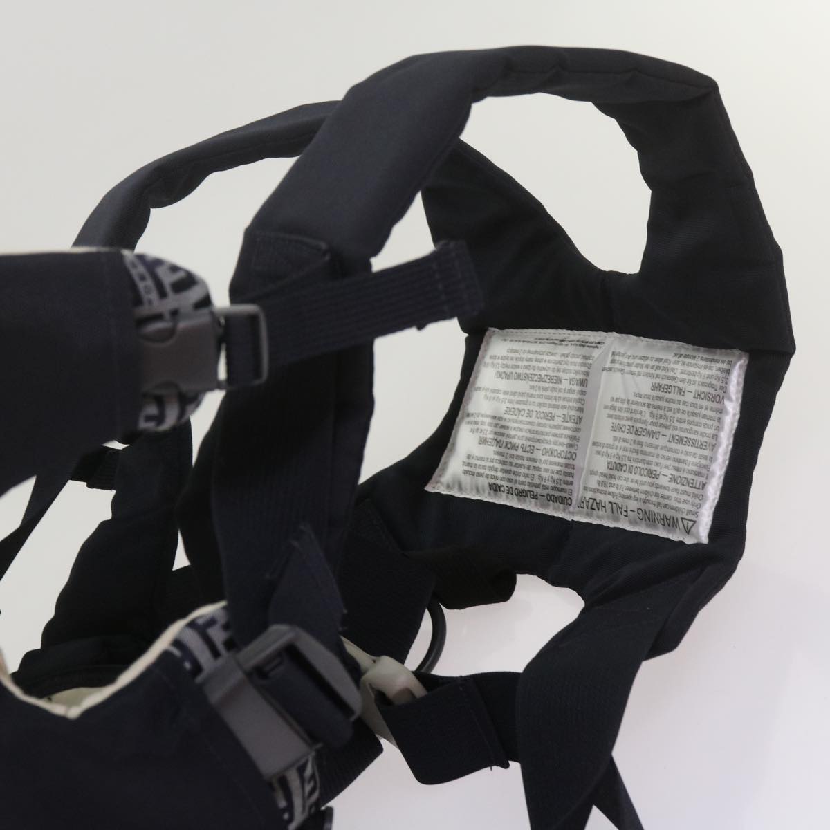 FENDI Baby Carrier Zucchino Canvas Shoulder Bag Black Auth 69064V