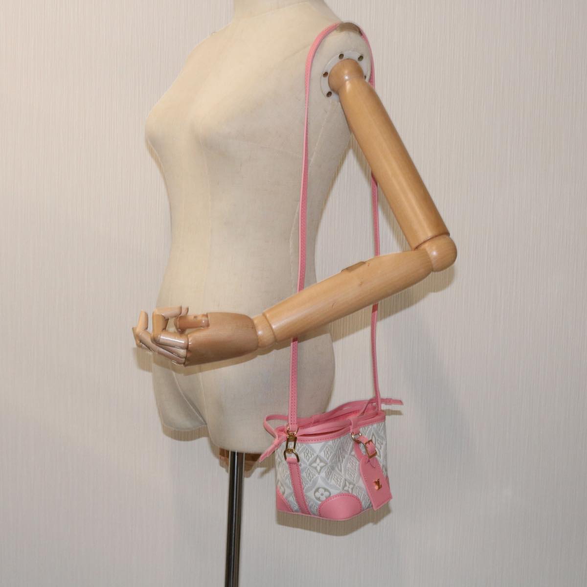 LOUIS VUITTON Pre Owned 1854 Print Noe Perth Bag Pink M81112 LV Auth 69112SAM