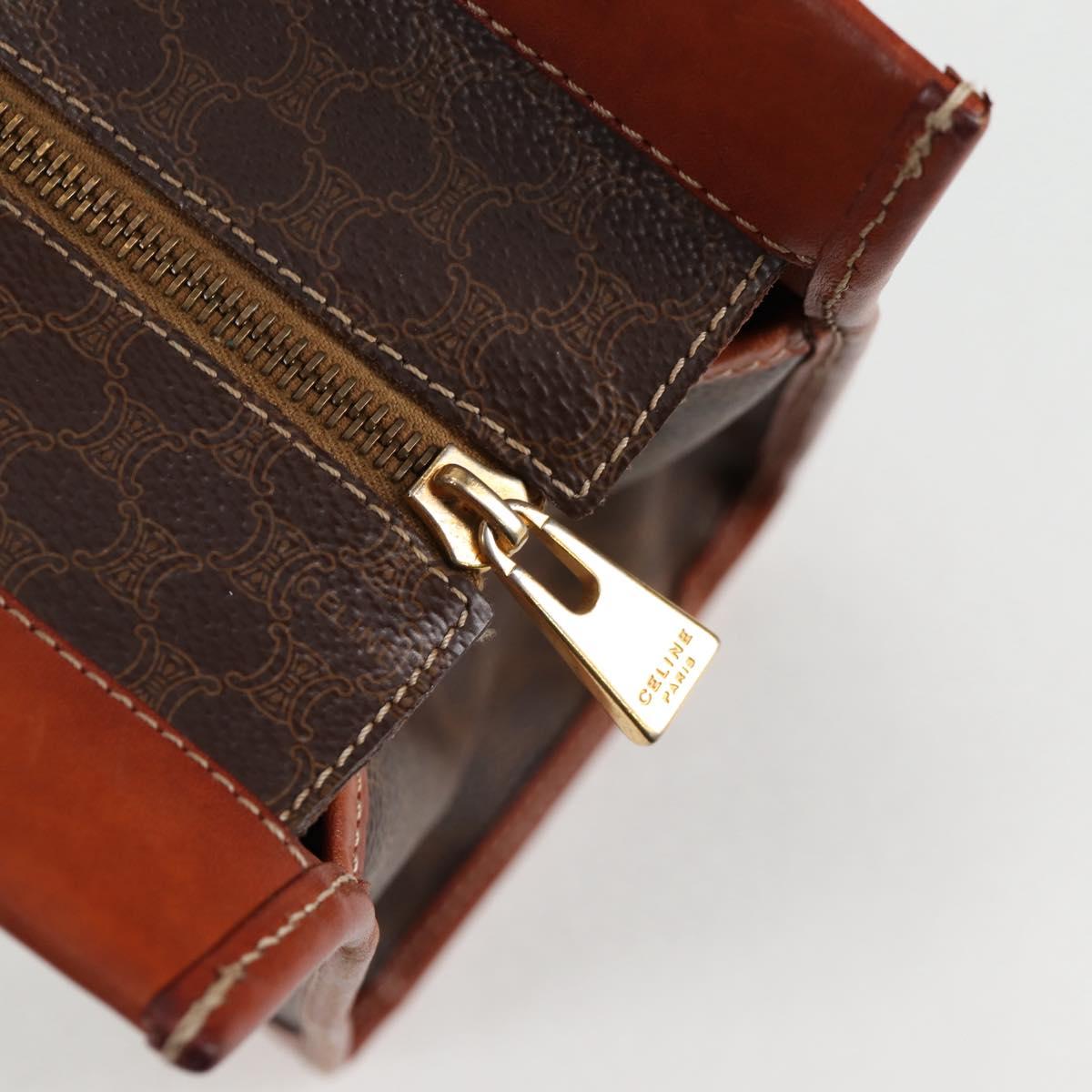 CELINE Macadam Canvas Shoulder Bag PVC Brown Auth 69135