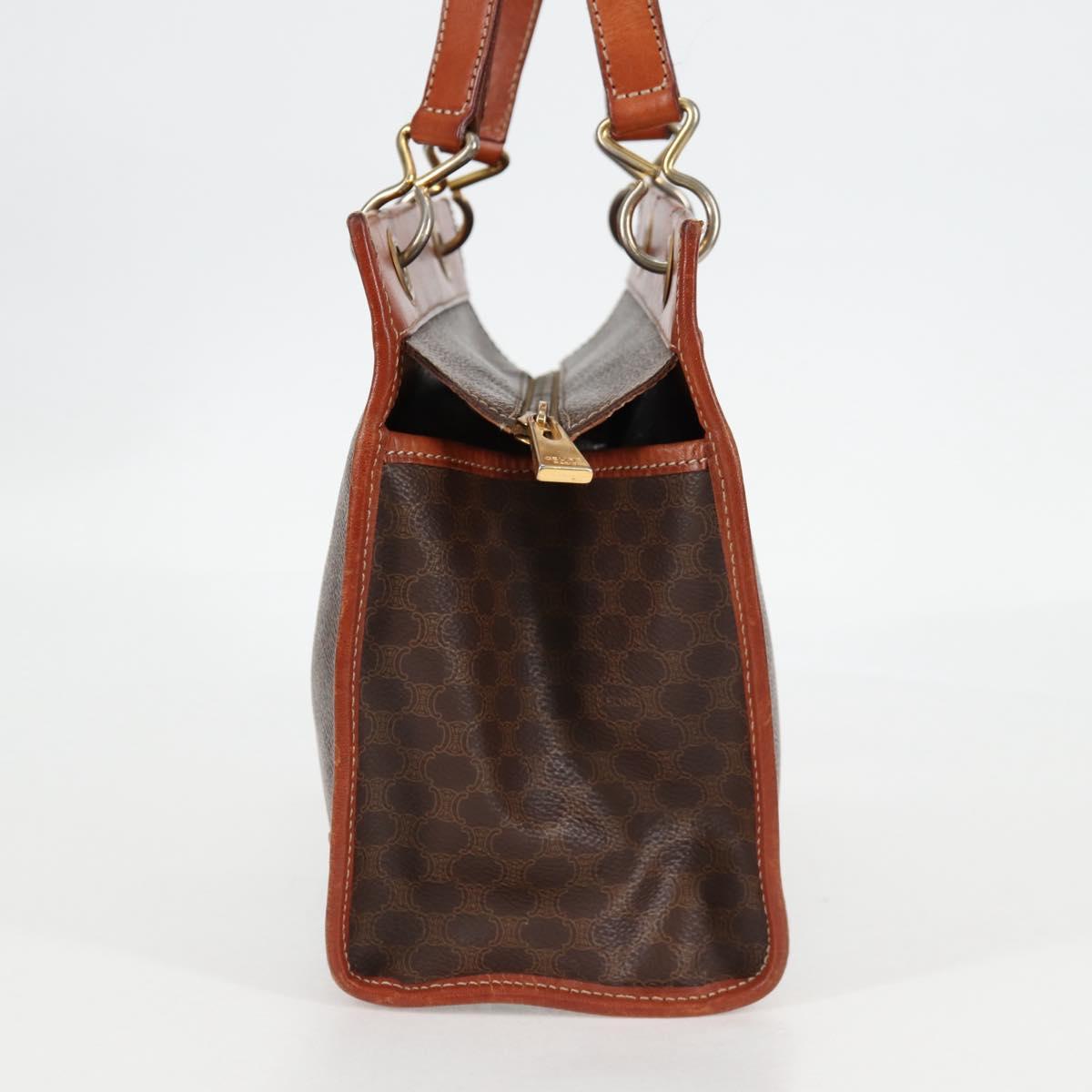 CELINE Macadam Canvas Shoulder Bag PVC Brown Auth 69135
