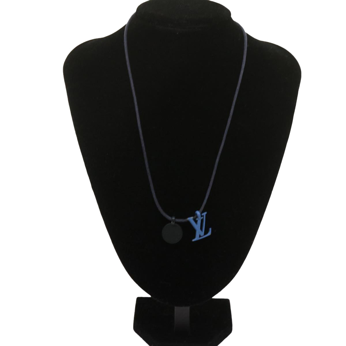LOUIS VUITTON Collier Charms On The Go Necklace Blue M63648 LV Auth 69139