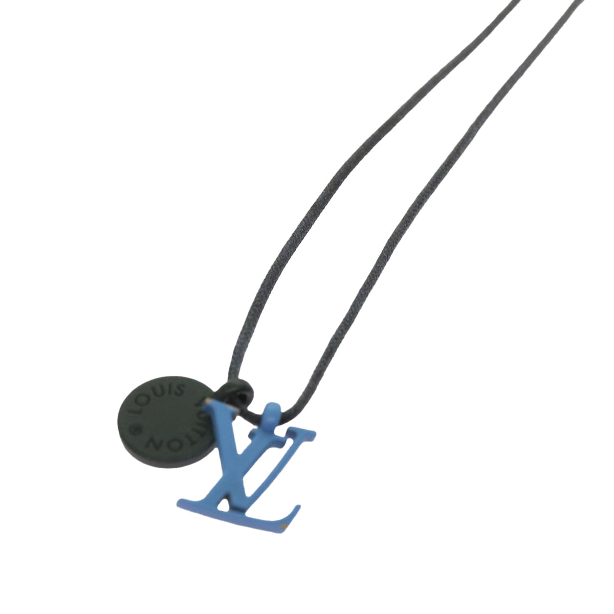 LOUIS VUITTON Collier Charms On The Go Necklace Blue M63648 LV Auth 69139