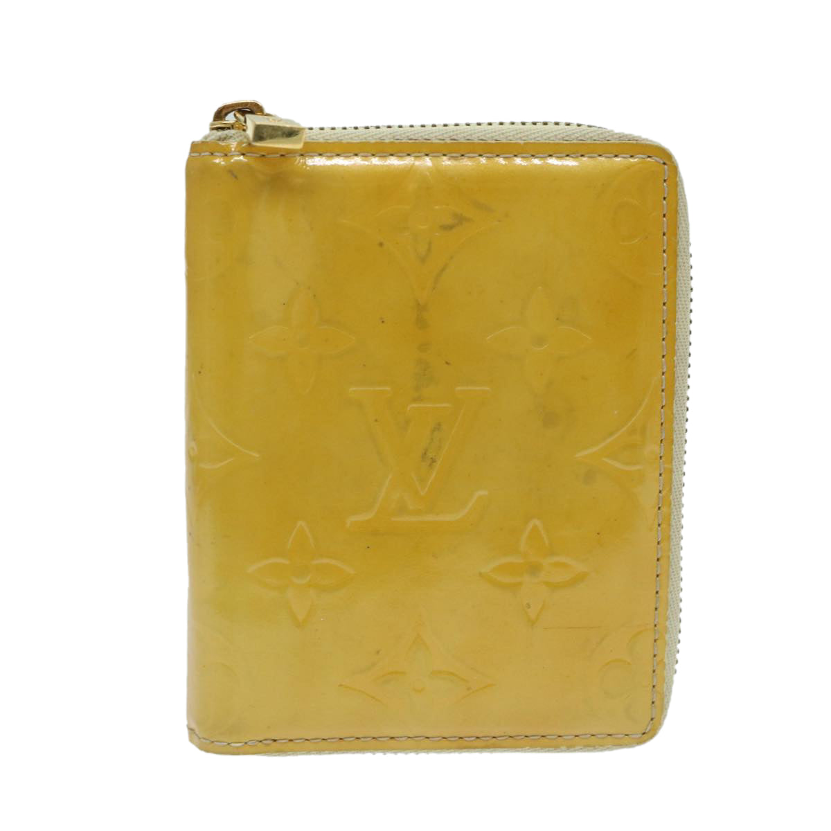 LOUIS VUITTON Monogram Vernis Bloom Wallet Beige M91015 LV Auth 69155