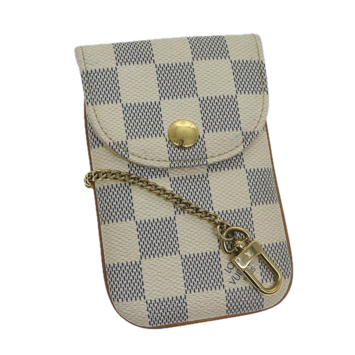 LOUIS VUITTON Damier Azur Etui Telephonne MM Cell Phone Case N60026 Auth 69185V