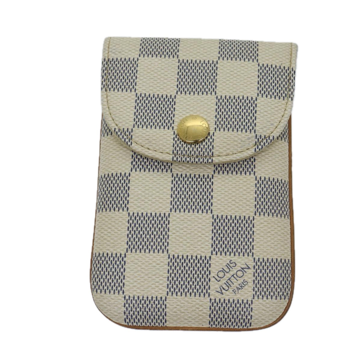 LOUIS VUITTON Damier Azur Etui Telephonne MM Cell Phone Case N60026 Auth 69185V