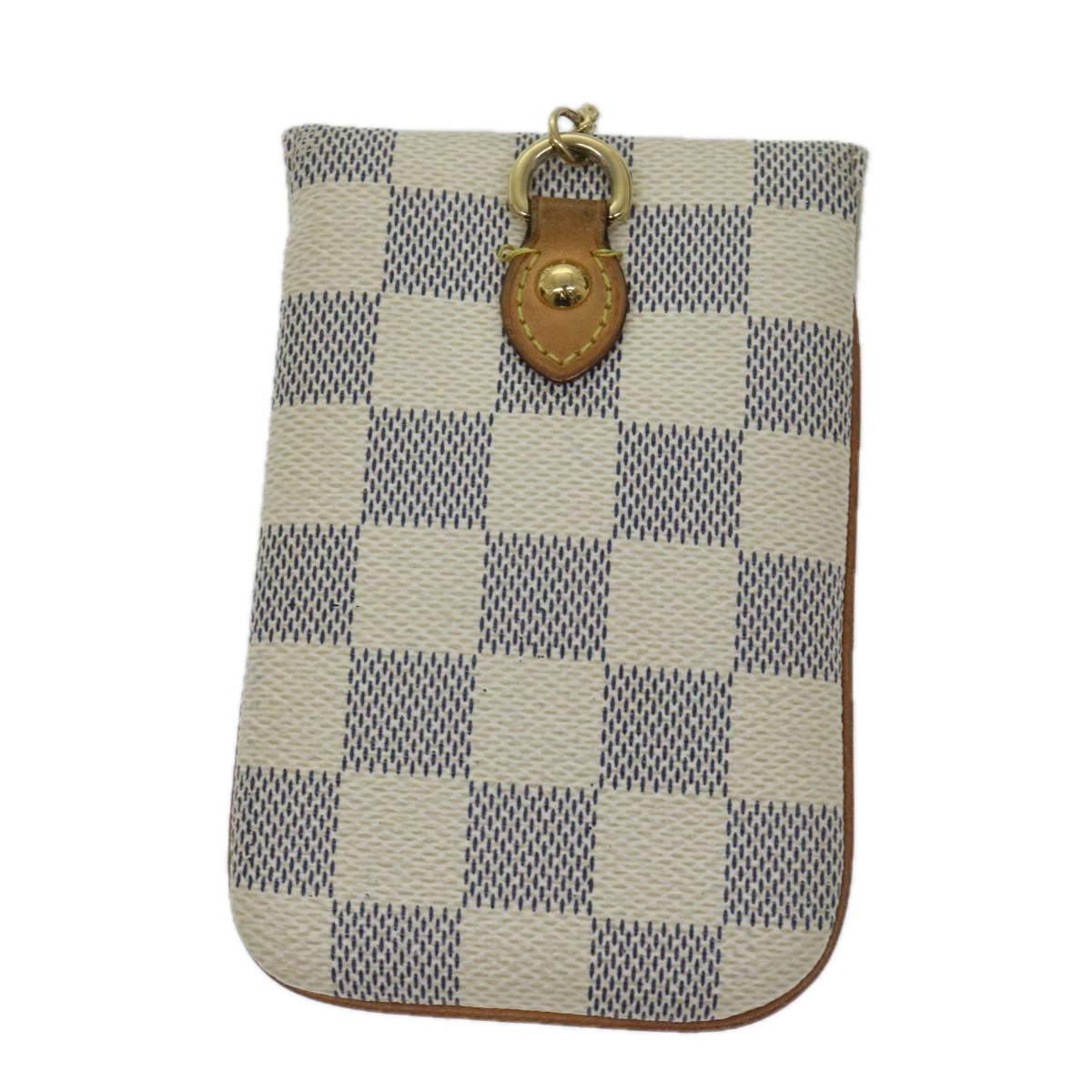 LOUIS VUITTON Damier Azur Etui Telephonne MM Cell Phone Case N60026 Auth 69185V