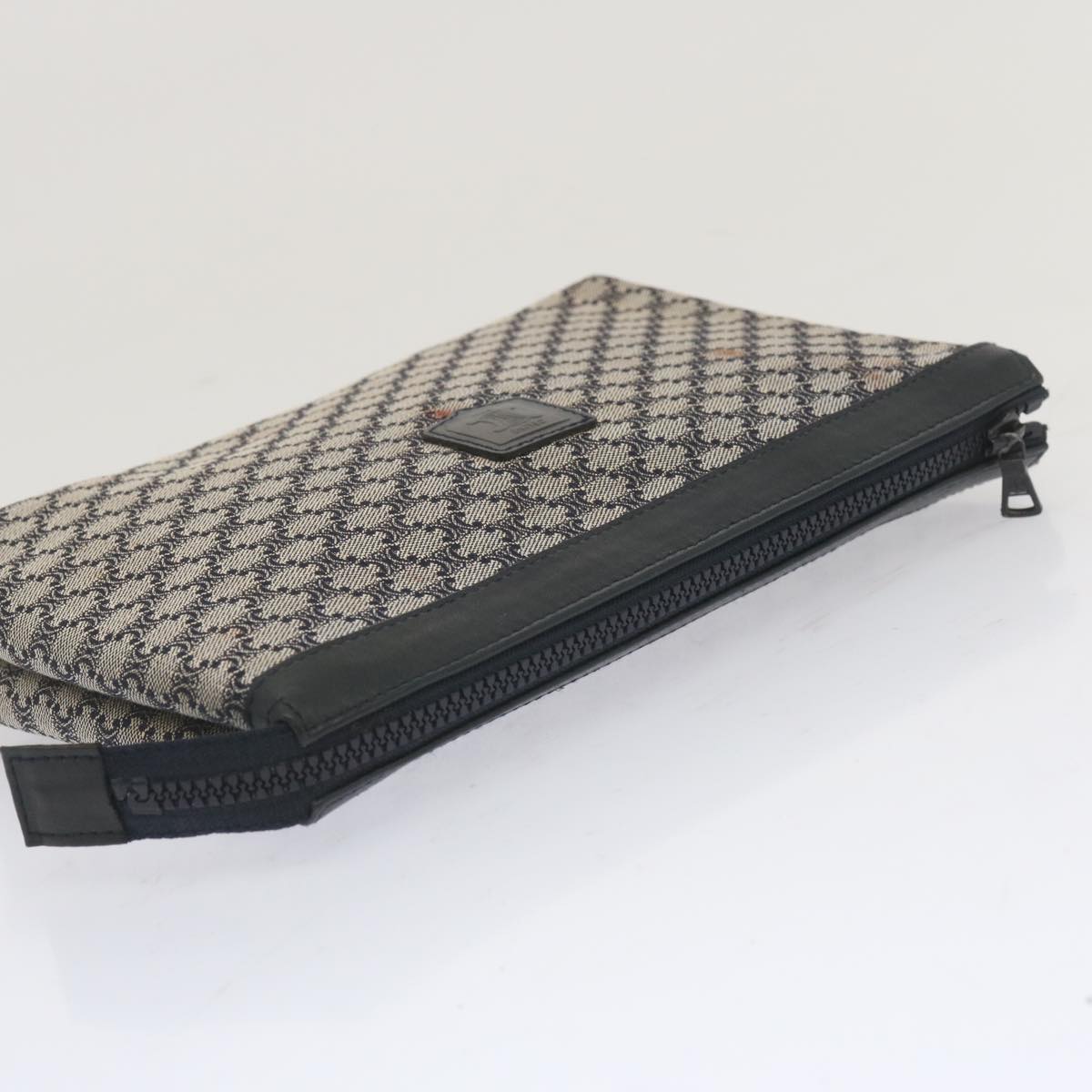 CELINE Macadam Canvas Clutch Bag Navy Auth 69236