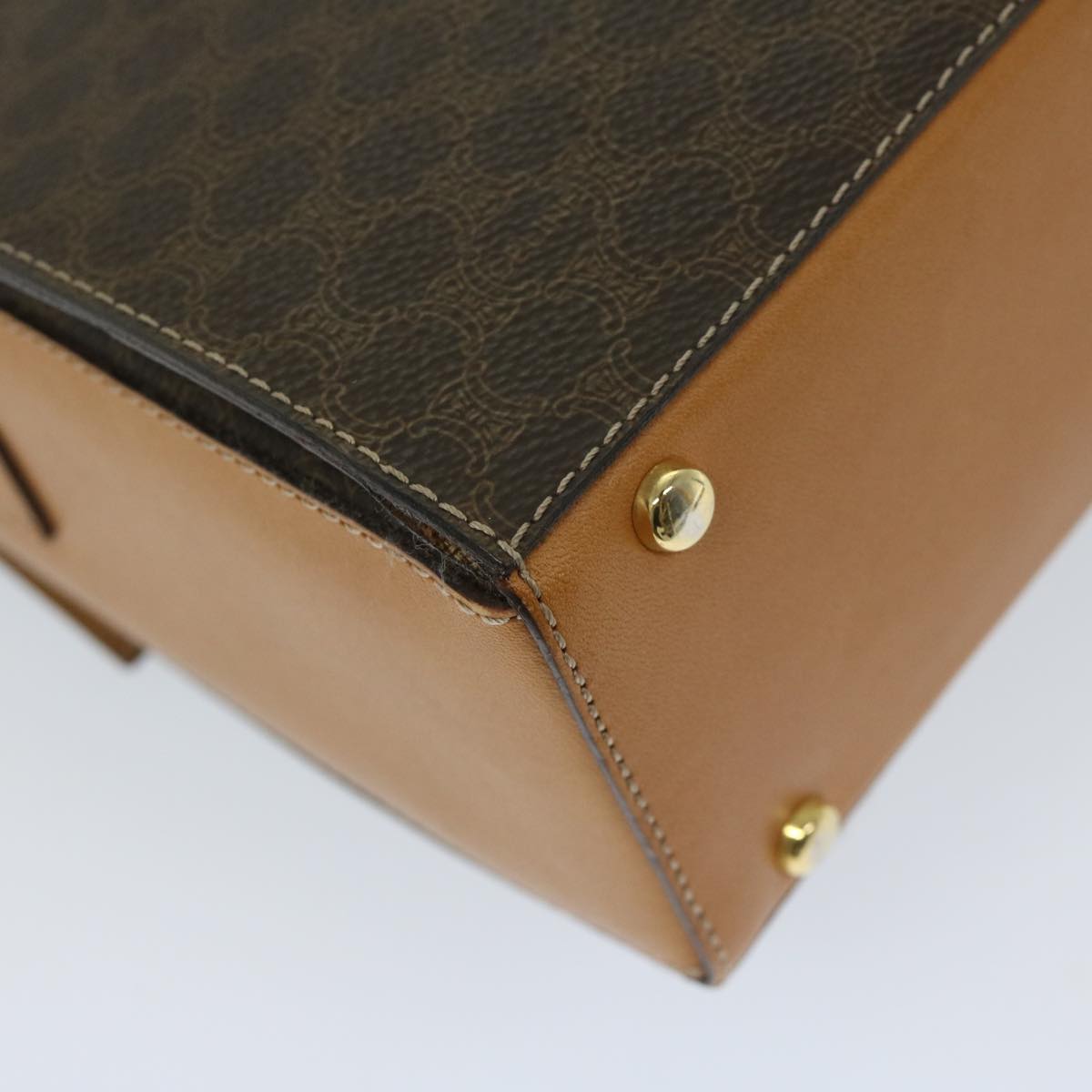 CELINE Macadam Canvas Shoulder Bag PVC Brown Auth 69278