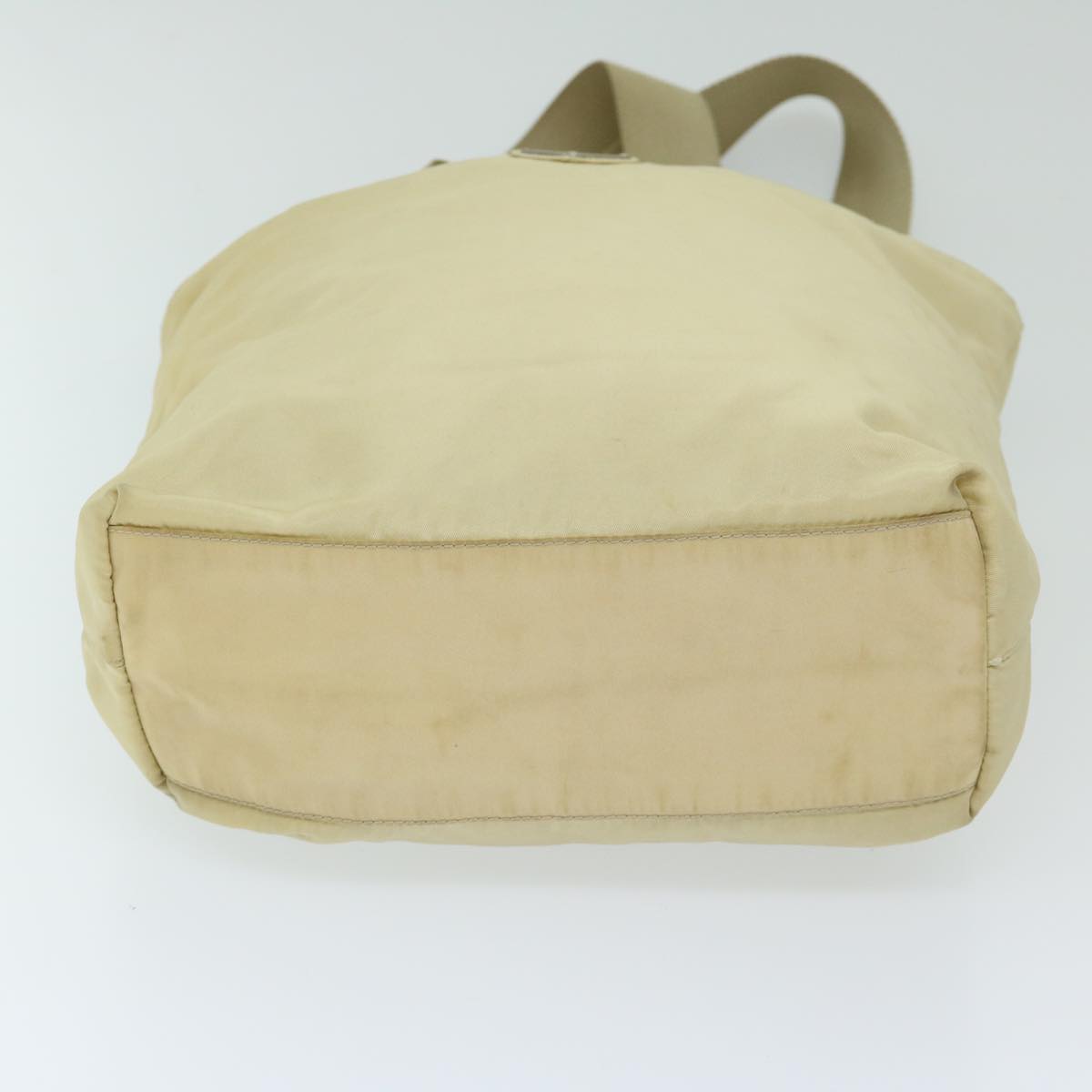 PRADA Shoulder Bag Nylon Cream Auth 69347
