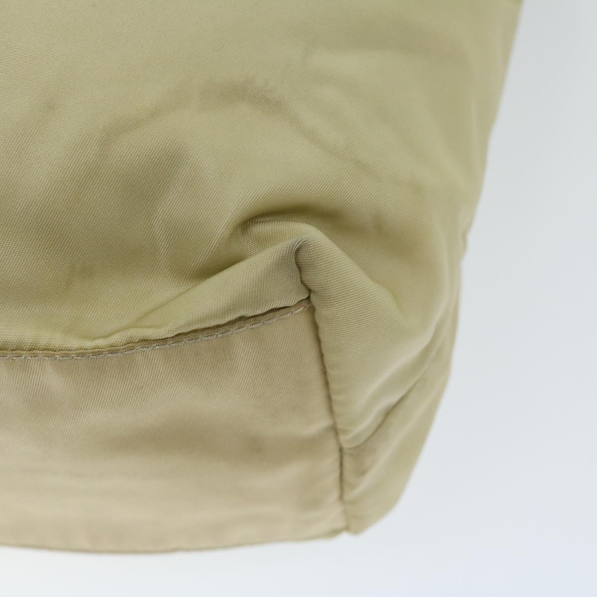 PRADA Shoulder Bag Nylon Cream Auth 69347