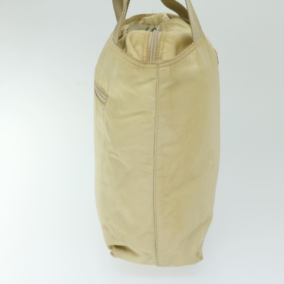PRADA Shoulder Bag Nylon Cream Auth 69347