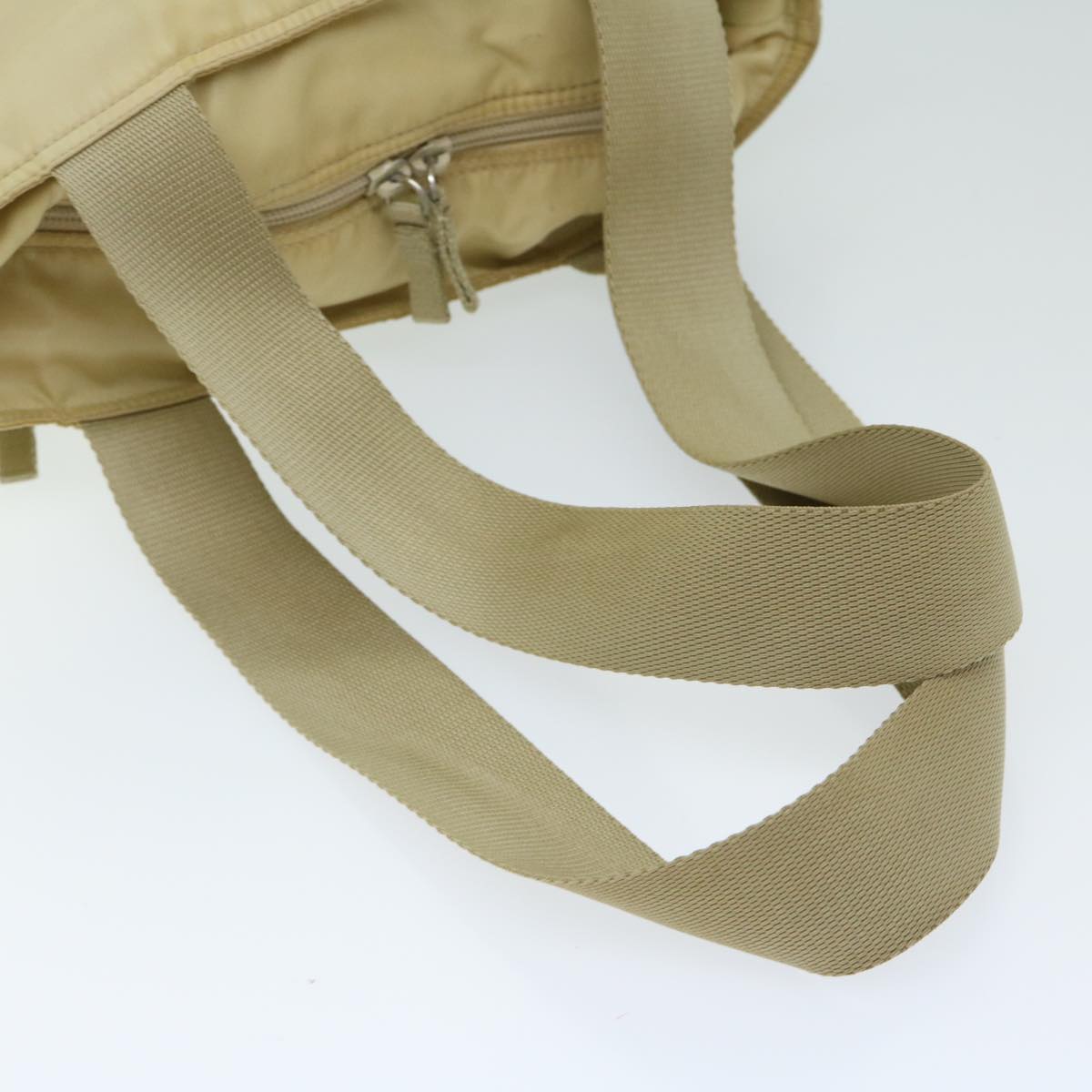PRADA Shoulder Bag Nylon Cream Auth 69347