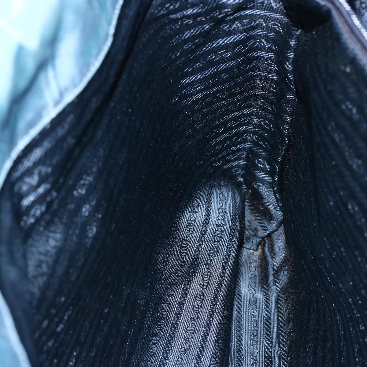 PRADA Tote Bag Nylon Blue Auth 69358