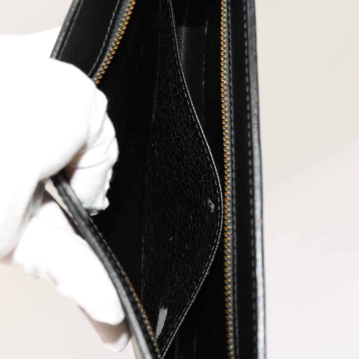 LOUIS VUITTON Epi Pochette Homme Clutch Bag Black M52522 LV Auth 69397