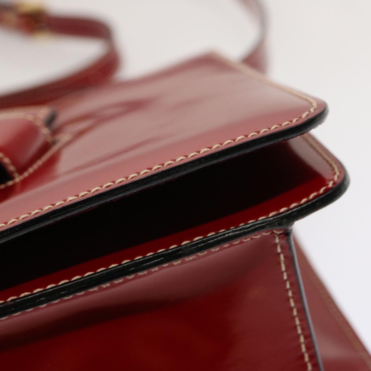 LOEWE Hand Bag Patent leather 2way Red Auth 69418