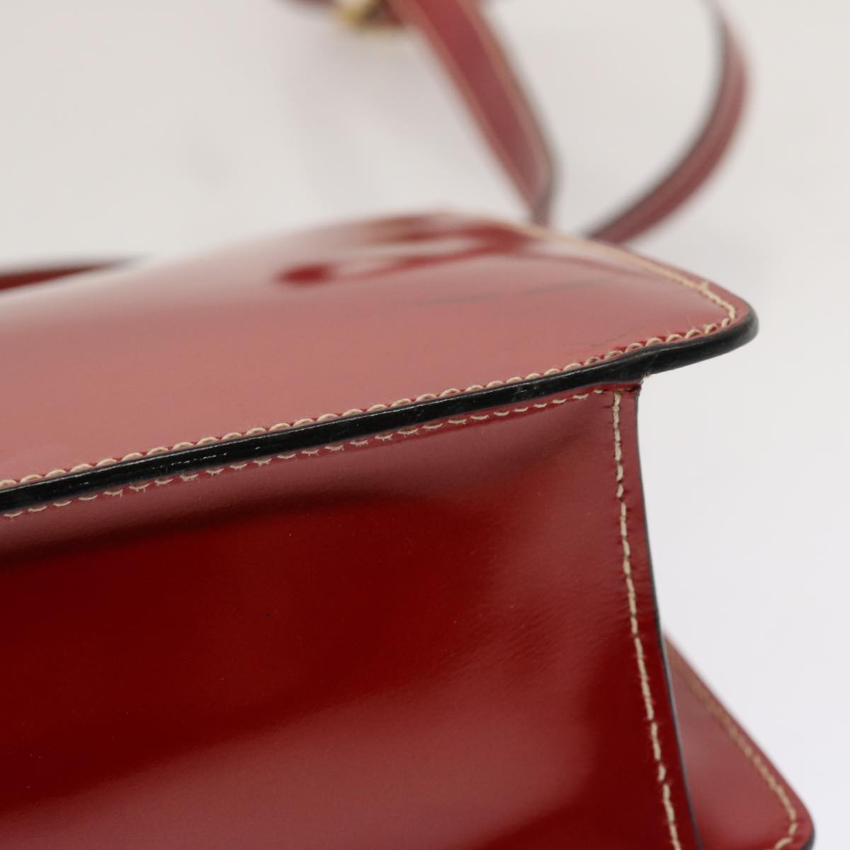 LOEWE Hand Bag Patent leather 2way Red Auth 69418