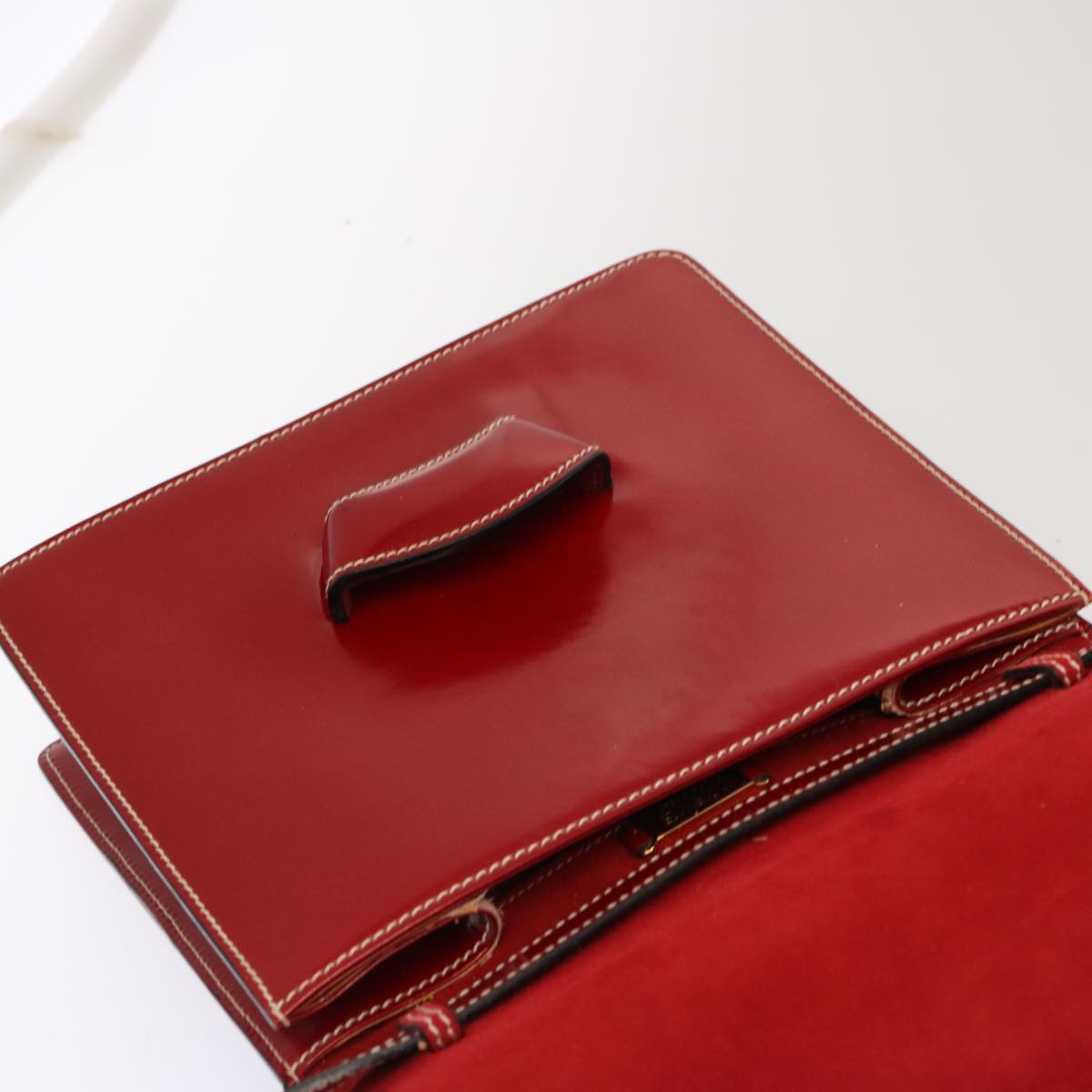 LOEWE Hand Bag Patent leather 2way Red Auth 69418