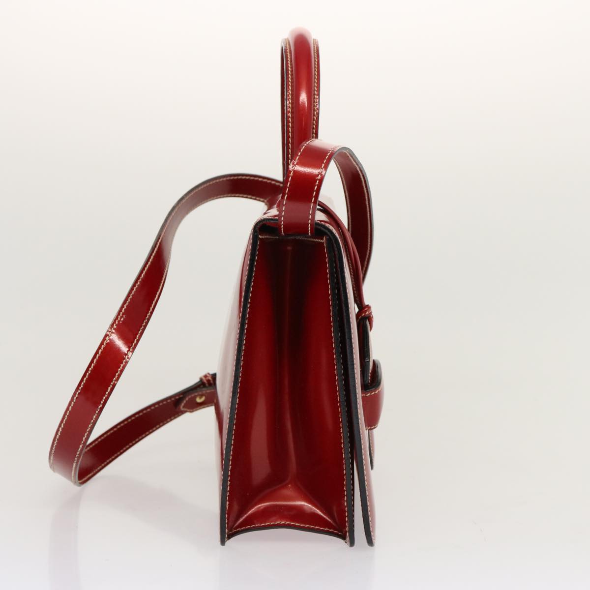 LOEWE Hand Bag Patent leather 2way Red Auth 69418