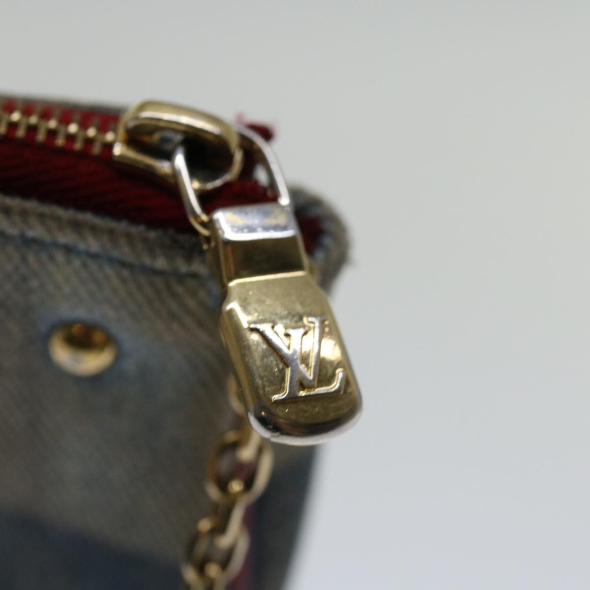 LOUIS VUITTON Monogram Denim Mini Pochette Accessoires Blue M68760 LV Auth 69550