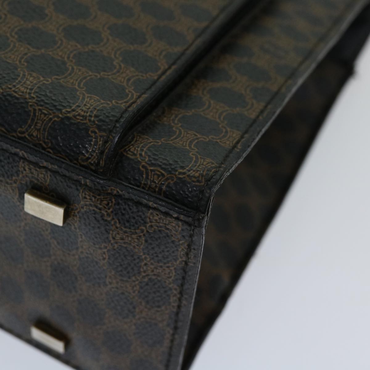 CELINE Macadam Canvas Hand Bag PVC Black Auth 69608