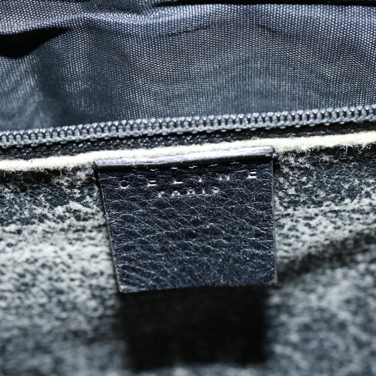 CELINE Macadam Canvas Hand Bag PVC Black Auth 69608