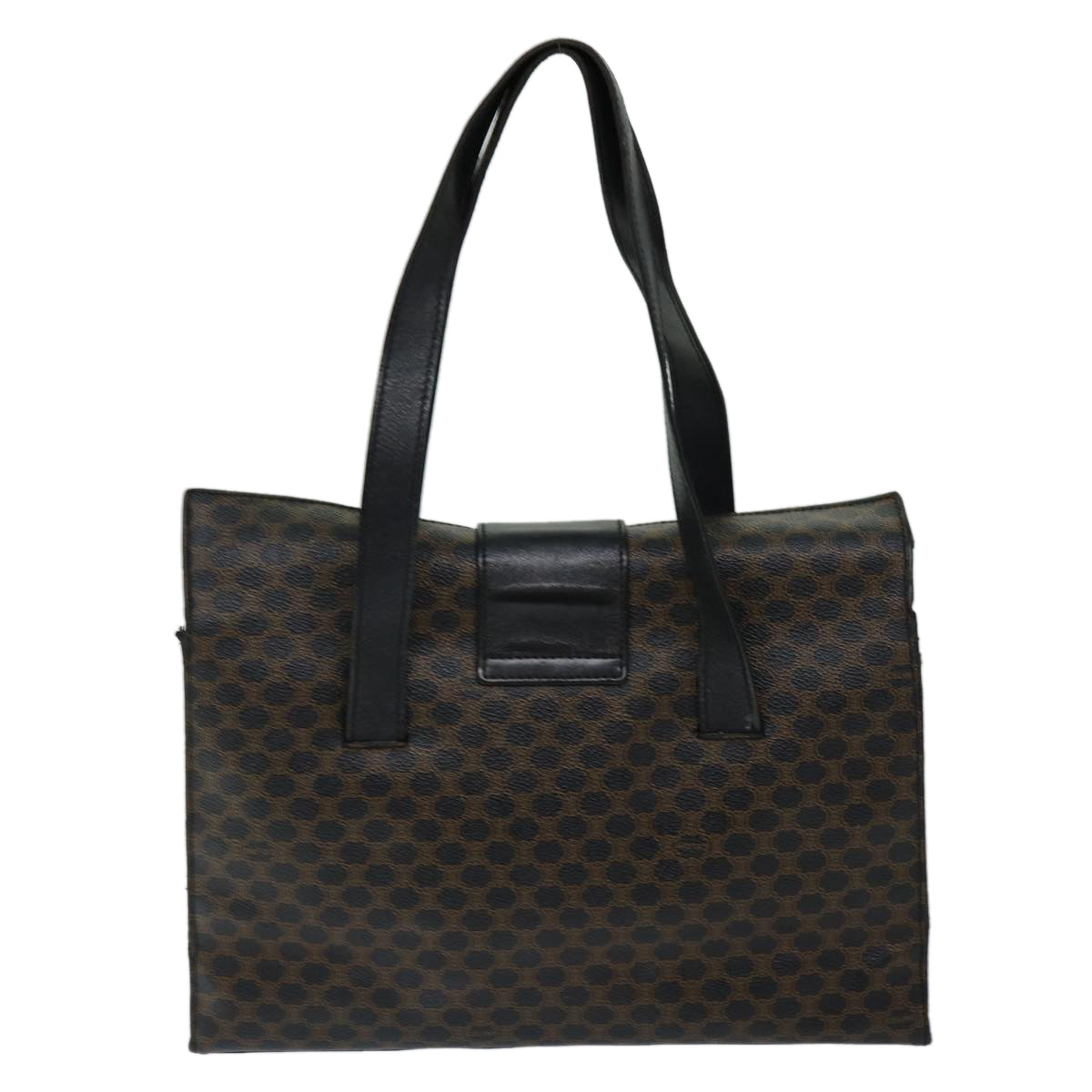 CELINE Macadam Canvas Hand Bag PVC Black Auth 69608