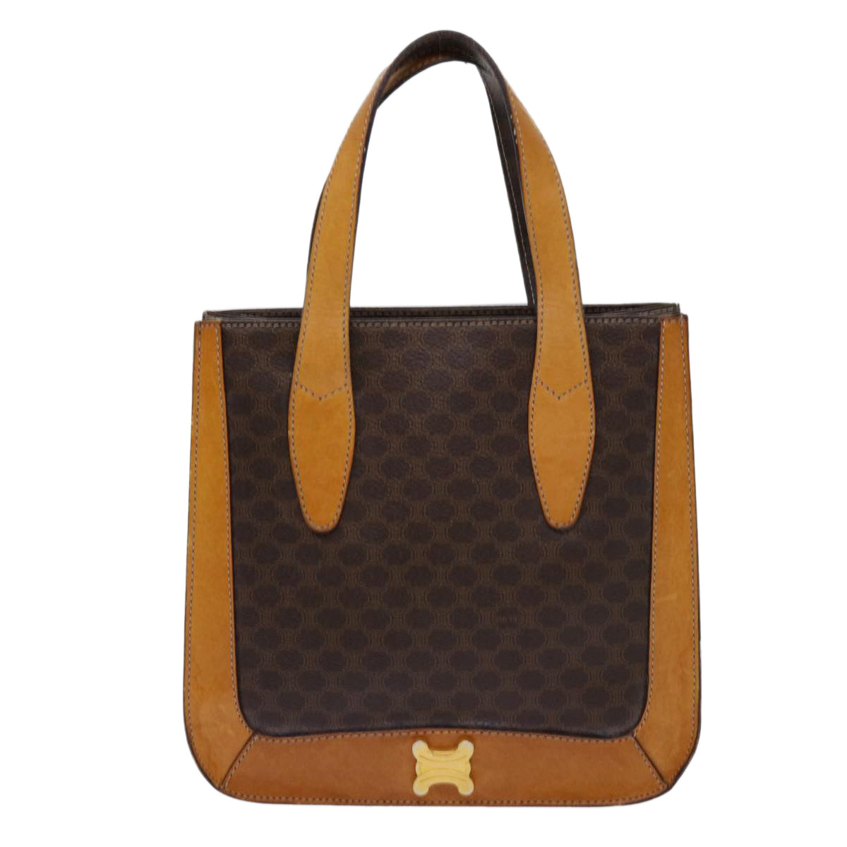 CELINE Macadam Canvas Hand Bag PVC Brown Auth 69735