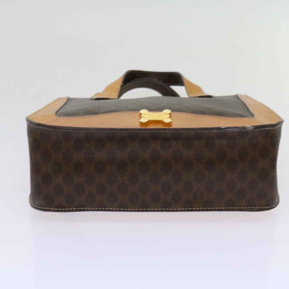 CELINE Macadam Canvas Hand Bag PVC Brown Auth 69735