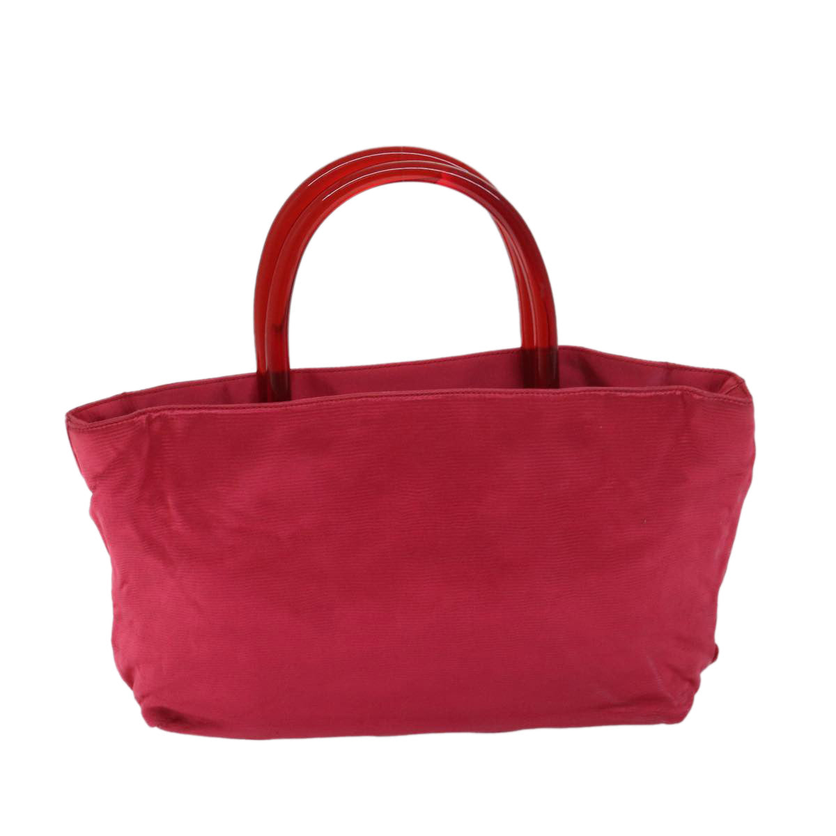 PRADA Hand Bag Satin Red Auth 69745