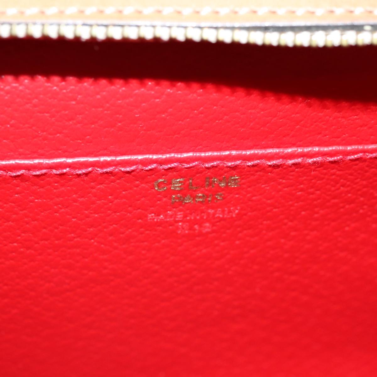 CELINE Hand Bag Leather 2way Beige Auth 69861