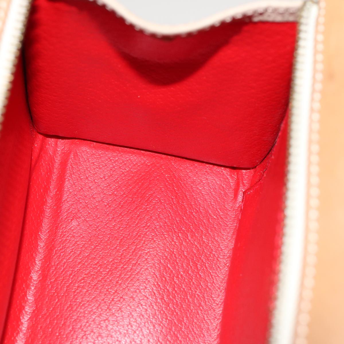 CELINE Hand Bag Leather 2way Beige Auth 69861