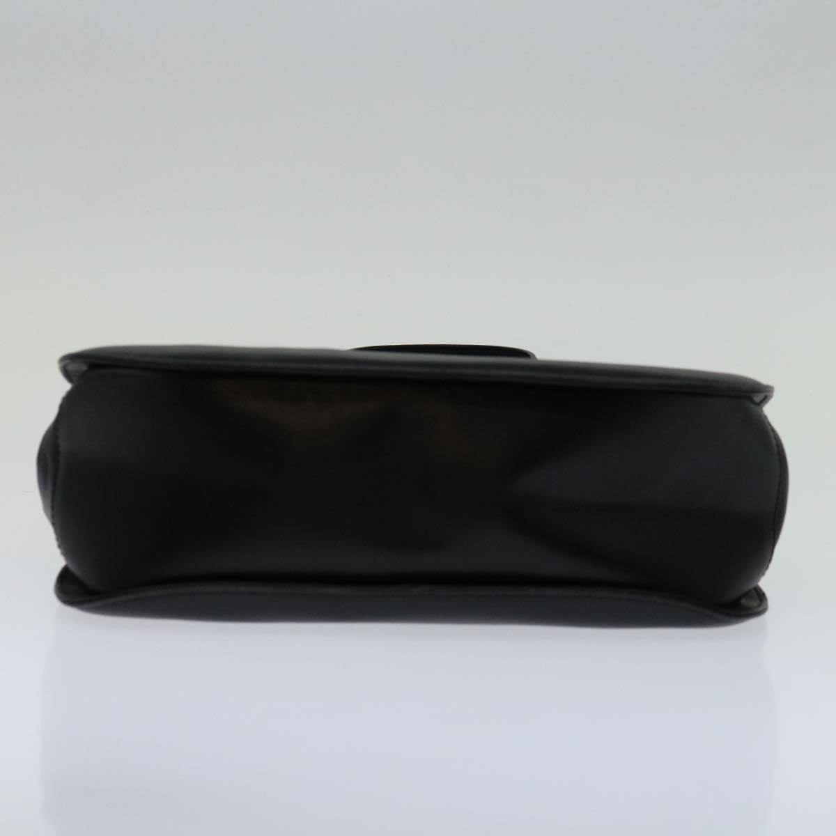 Salvatore Ferragamo Hand Bag Leather Black Auth 69894