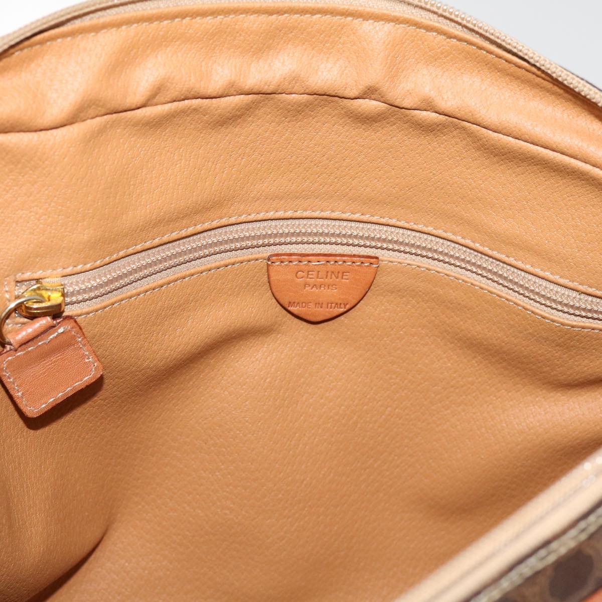 CELINE Macadam Canvas Shoulder Bag PVC Brown Auth 69901