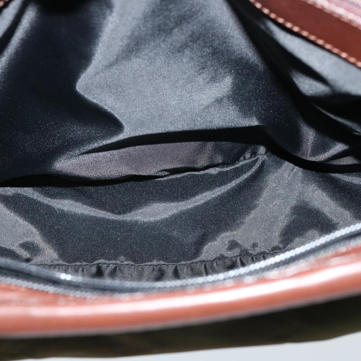 CELINE Hand Bag Nylon Khaki Auth 69940