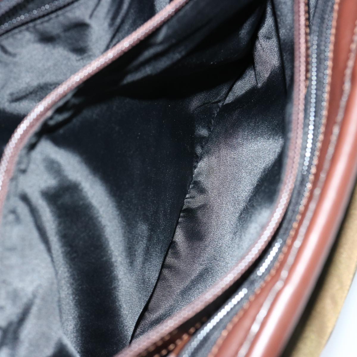 CELINE Hand Bag Nylon Khaki Auth 69940