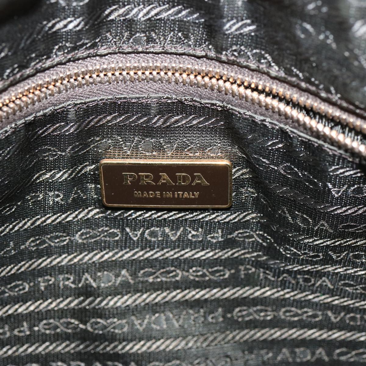 PRADA Hand Bag Nylon Beige Auth 69941