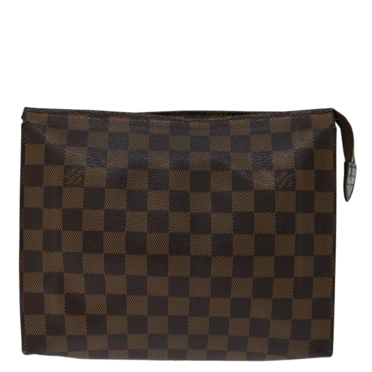 LOUIS VUITTON Damier Ebene Poche Toilette 26 Pouch N47543 LV Auth 70037