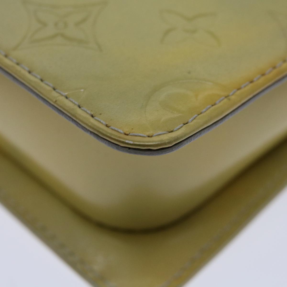 LOUIS VUITTON Monogram Vernis Motto Accessory Pouch Gris M91030 LV Auth 70044