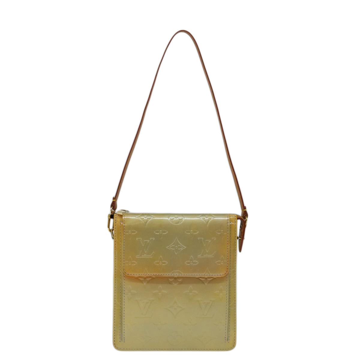 LOUIS VUITTON Monogram Vernis Motto Accessory Pouch Gris M91030 LV Auth 70044