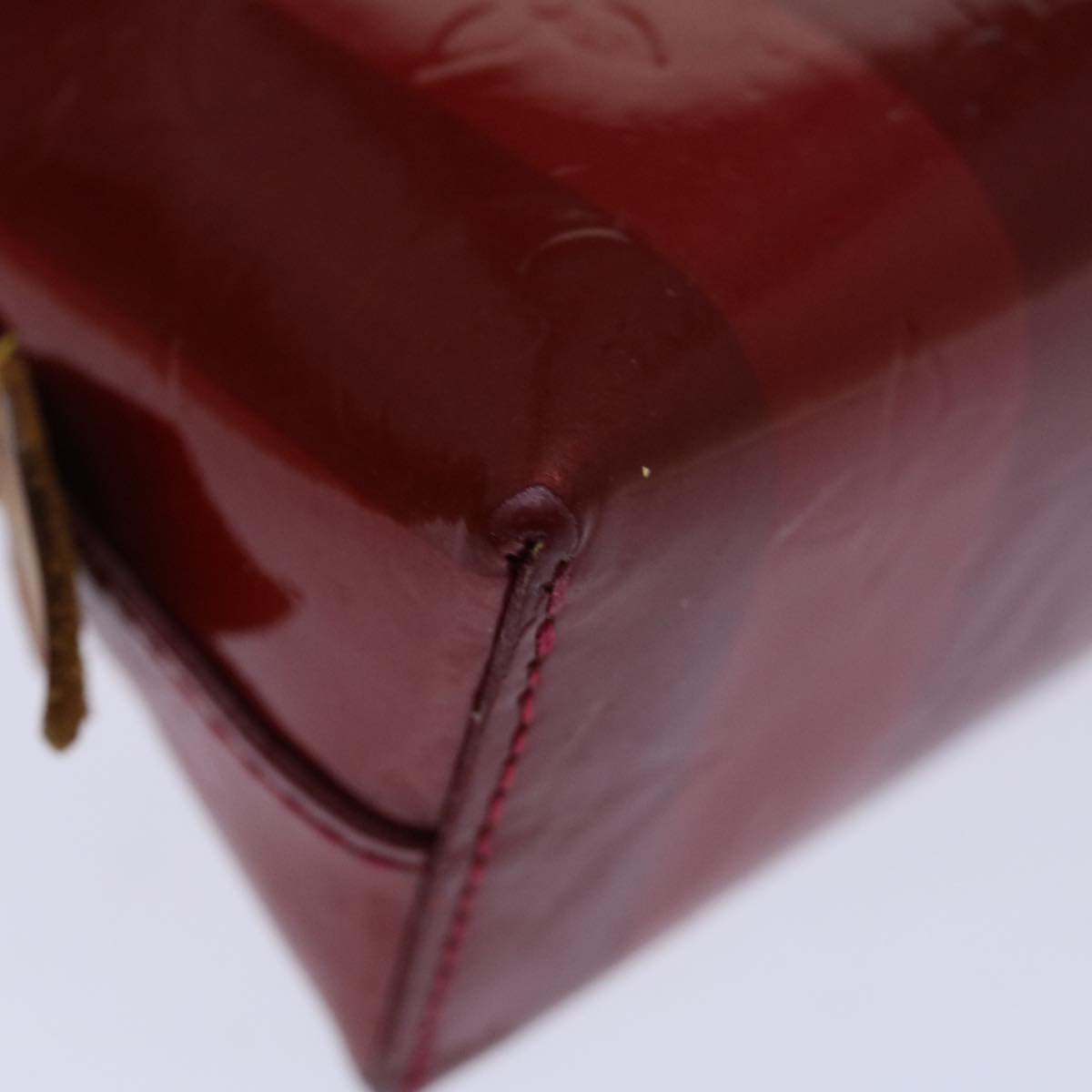 LOUIS VUITTON Vernis Rayure Pochette Cosmetic Pomme D'amour M91721 LV Auth 70046