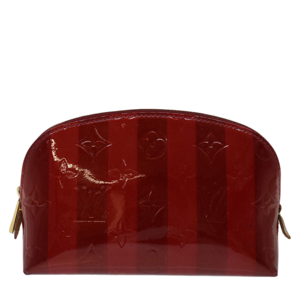 LOUIS VUITTON Vernis Rayure Pochette Cosmetic Pomme D'amour M91721 LV Auth 70046