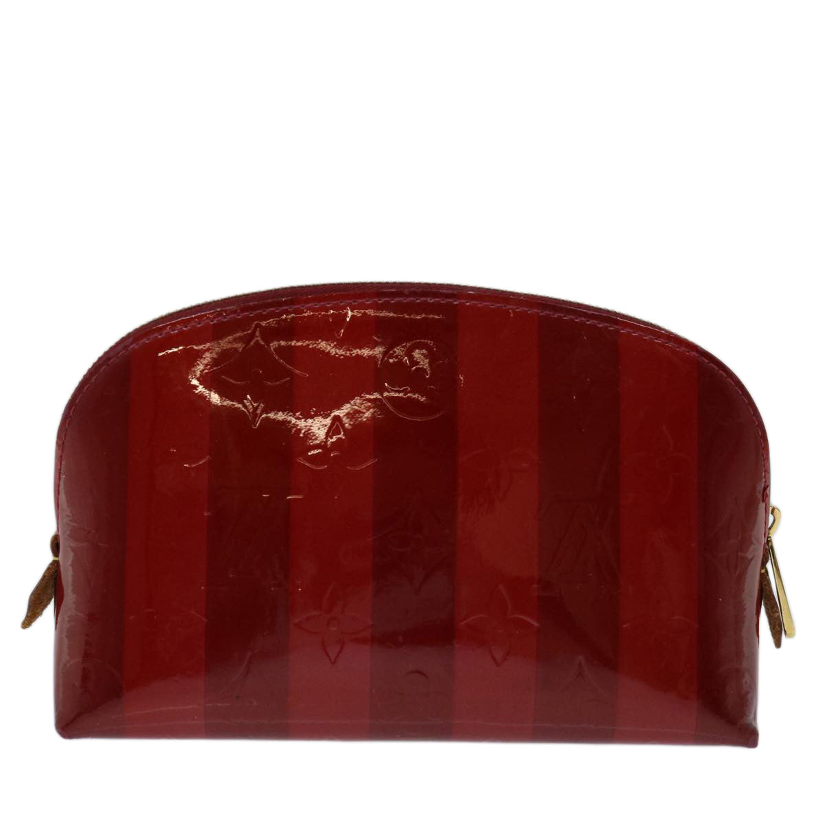 LOUIS VUITTON Vernis Rayure Pochette Cosmetic Pomme D'amour M91721 LV Auth 70046