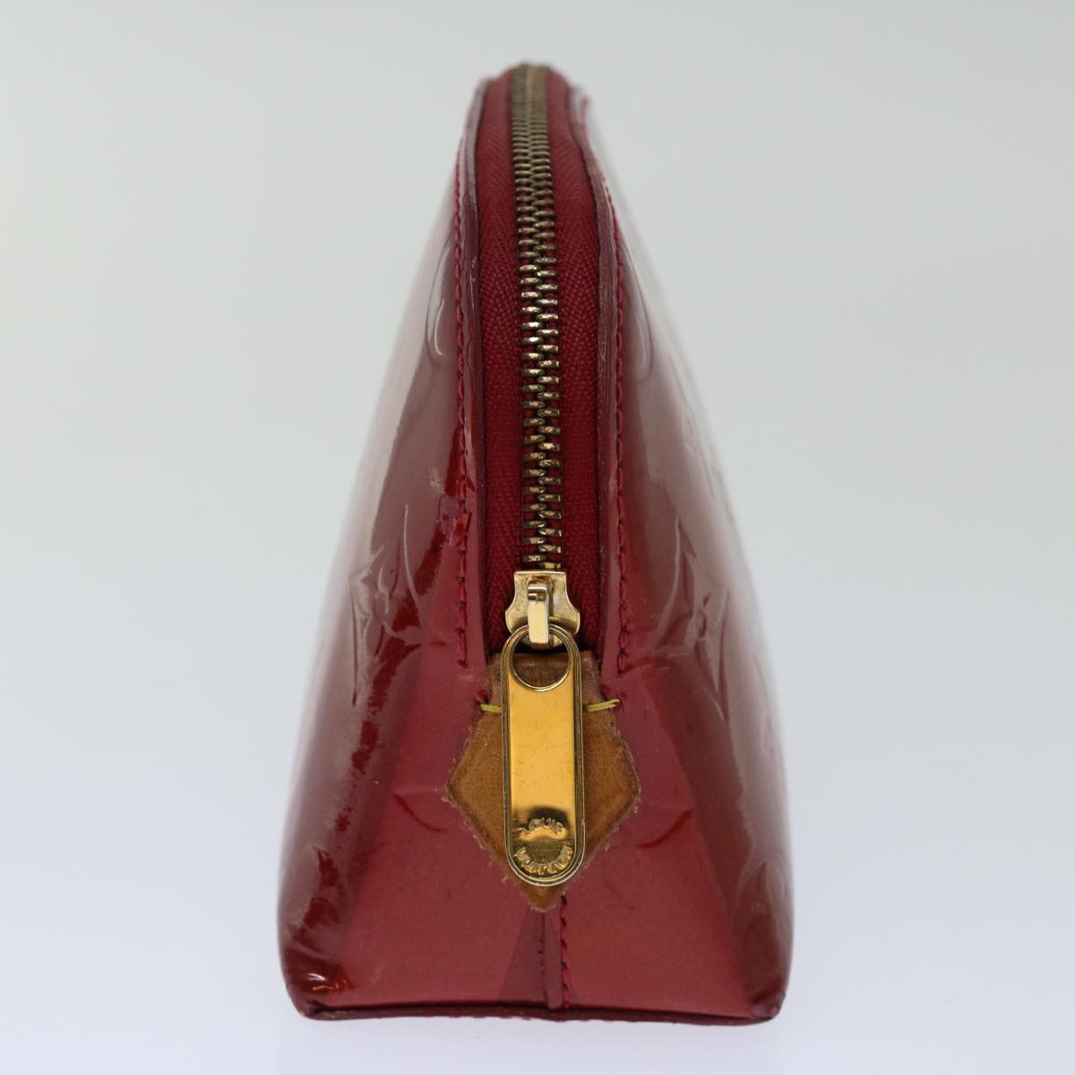 LOUIS VUITTON Vernis Rayure Pochette Cosmetic Pomme D'amour M91721 LV Auth 70046