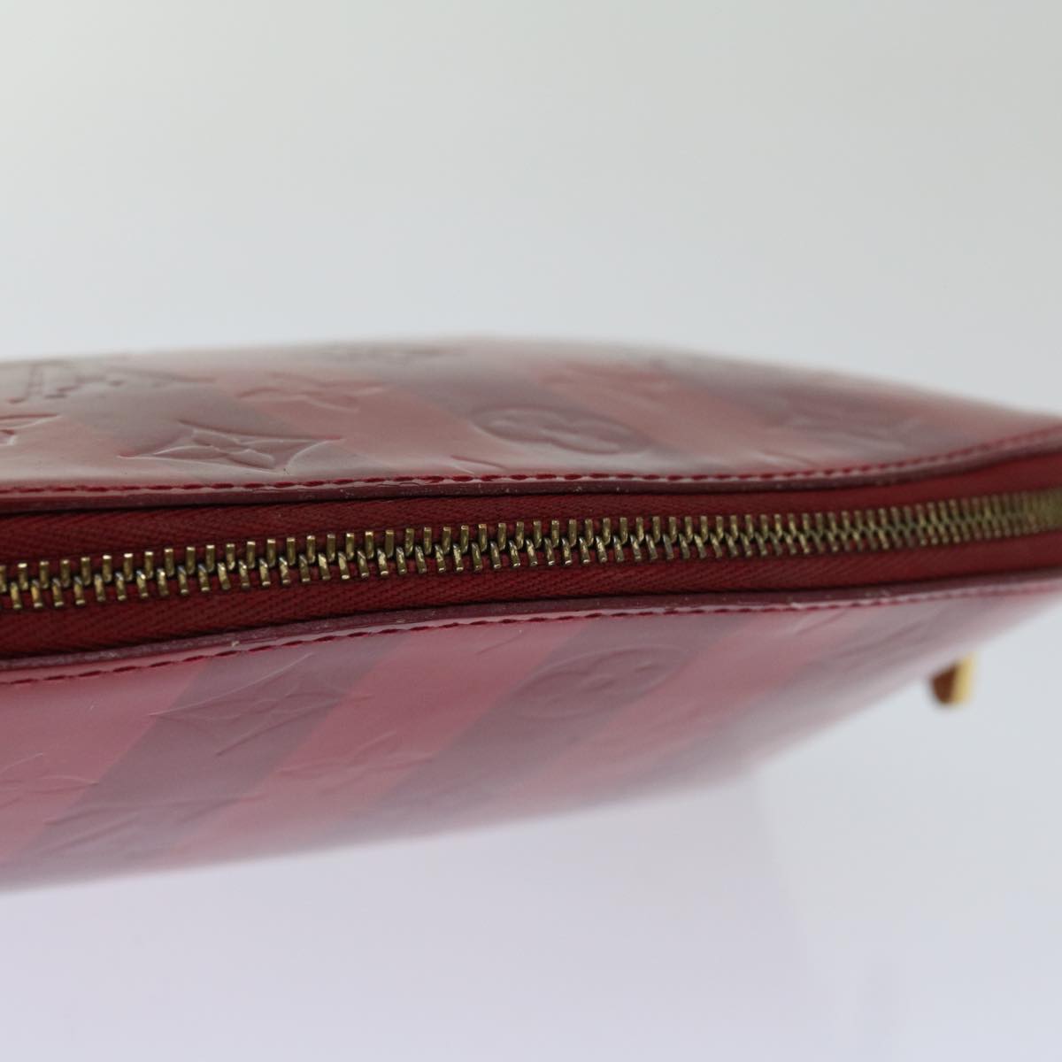 LOUIS VUITTON Vernis Rayure Pochette Cosmetic Pomme D'amour M91721 LV Auth 70046