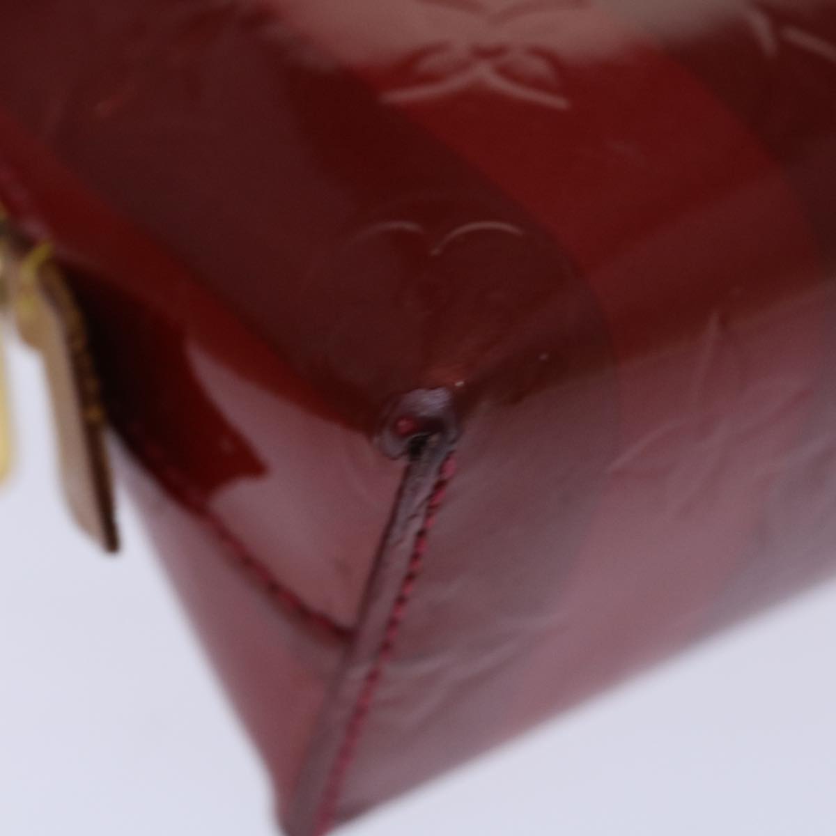 LOUIS VUITTON Vernis Rayure Pochette Cosmetic Pomme D'amour M91721 LV Auth 70046