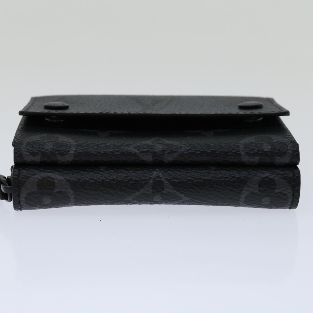 LOUIS VUITTON Monogram Eclipse Discovery Compact Wallet M67630 LV Auth 70054SM